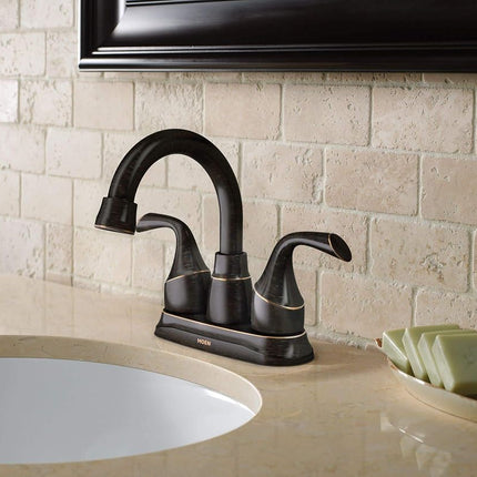 Moen 84115BRB Idora 4 in. Centerset 2-Handle Bathroom Faucet in Mediterranean Bronze