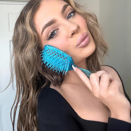 FHI HEAT UNbrush and UNbrush MINI Wet & Dry Vented Detangling Hair Brush Set, Sapphire Blue