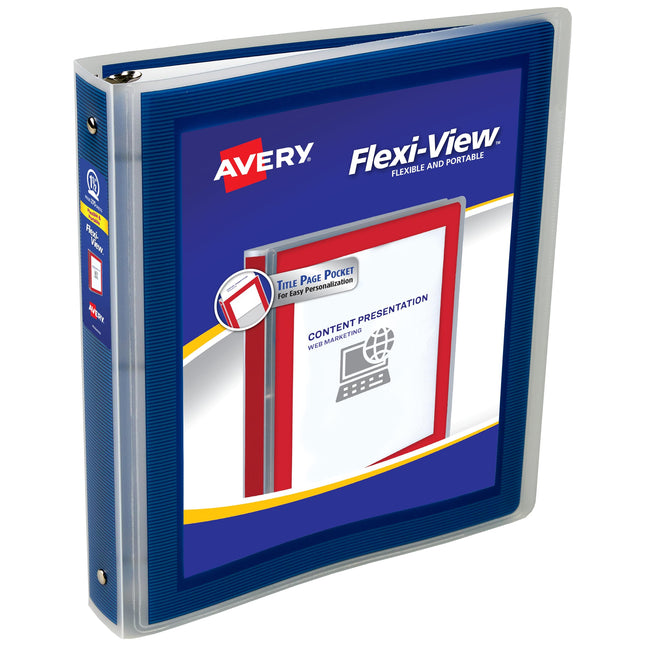 Avery Flexi-View 3 Ring Binder, 1.5 Inch Round Rin