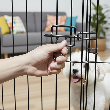 Petmaker Dog Playpen - Foldable Metal Playpen with 8 Panels of 24 x 30 Inch - Indoor and Outdoor with Door for Dogs, Cats or Small Animals
