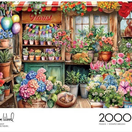 Buffalo Games Jigsaw Puzzles for Adults 2000 Pieces - Tom Wood - The Flower Shop - Hard Adult Puzzle with Reference Poster, Fun, Unique & Challenging for All Abilities, Large 38.5 x 26.5