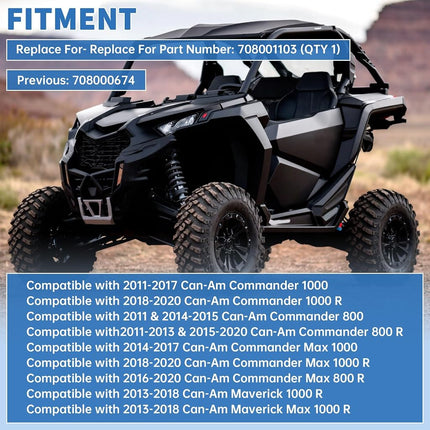 Housse de siège inférieure en cuir ECOTRIC compatible avec Can Am Maverick Commander 2011-2018