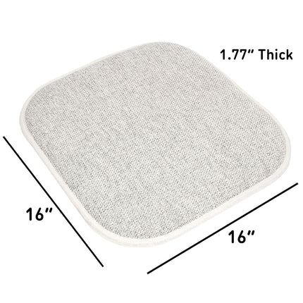 Sweet Home Collection Chair Cushion Memory Foam Pads Honeycomb Pattern Slip Non Skid Rubber Back Rounded Square 16" x 16" Seat Cover, Broadway Multi Blue - 12 Pack