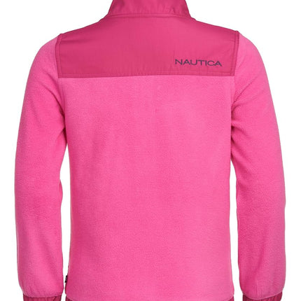 Nautica Girls' Fleece Full-Zip Jacket, Rose, 12-14