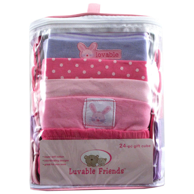 Luvable Friends Unisex Baby Layette Gift Cube - Pink - 0-3 Months
