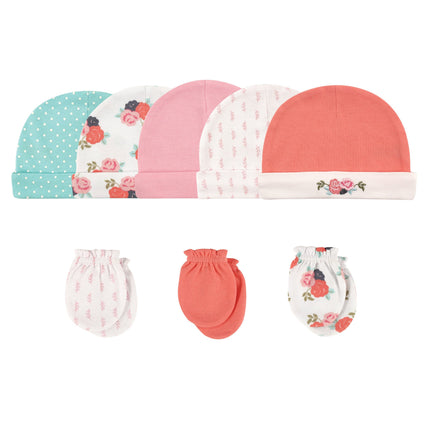 Hudson Baby Baby Cap and Scratch Mitten Set, 8 Pie