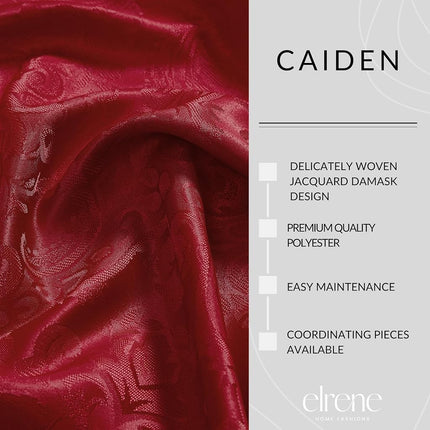 Elrene Home Fashions Caiden Elegance Damask Waterproof, Stain & Wrinkle Resistant Fabric Tablecloth, 90" Round, Red
