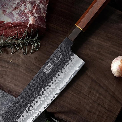 HOSHANHO 7" Nakiri Knife, Handcrafted Razor Sharp Meat Vegetable Cleaver