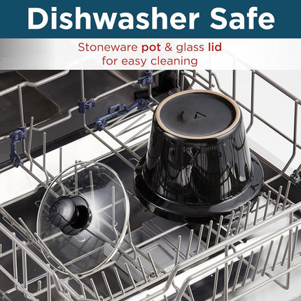 Elite Gourmet MST239X Dishwasher-Safe Glass Lid & Ceramic Pot Electric Slow Cooker, AdjCatable Temp, Entrees, Sauces, Stews and Dips, 2 Qt Capacity, Black