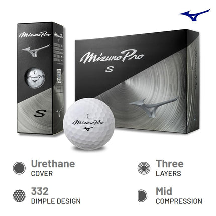 Pelota de golf Mizuno PRO S, paquete de 3 unidades