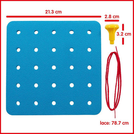 edxeducation Geo Pegs and Peg Board Set | 36 Pegs in 3 Shapes and 6 Colours + 3 Laces | Ages 18m+ | Homeschooling Supplies for Preschool Activities