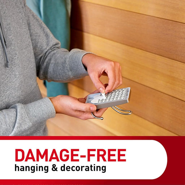 Command X-Large Satin Nickel Triple Hook, 1 Hook, 3 Strips, Damage Free Hanging Wall Hooks with Adhesive Strips, No Tools Wall Hooks for Hanging Decorations in Living Spaces