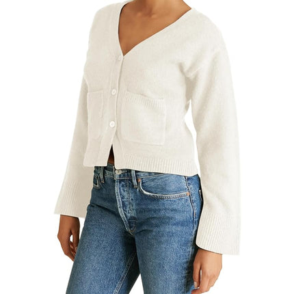 Steve Madden Women's Apparel Odelia Cardigan Sweater, Ivory, M