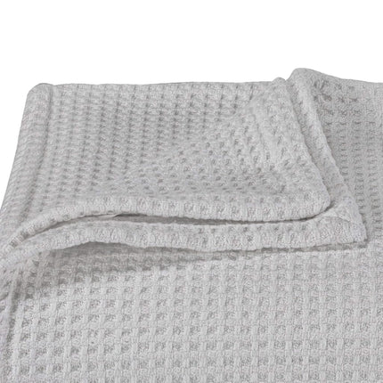 Vera Wang - Queen Blanket, Luxury Cotton Bedding, Super Soft Essentials with Waffle Weave Knit (Waffleweave Grey, Queen)