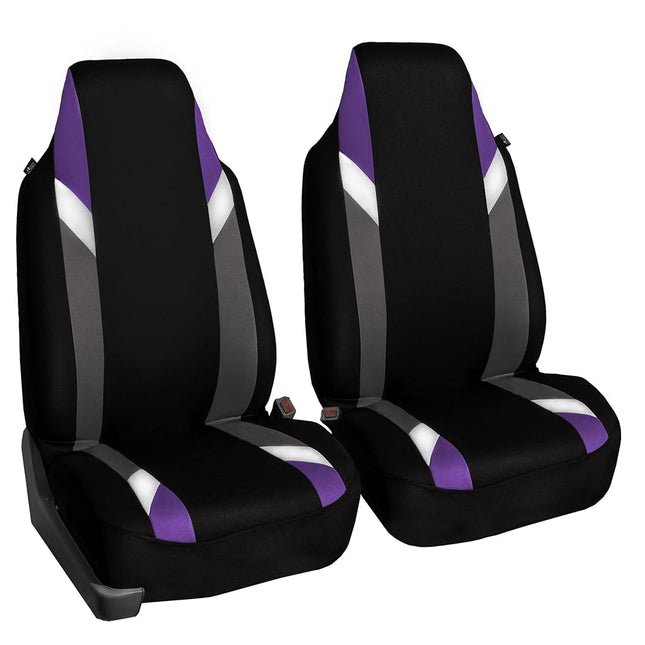 FH Group Front Set Cloth Car Seat Covers for Bucket Seats,1-Piece Seat Cover, Universal Fit, Airbag Compatible, SUV, Van Seat Cover, Purple