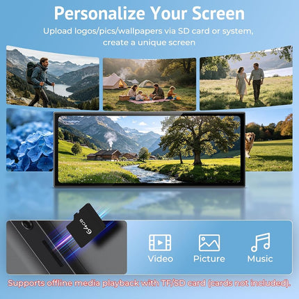 Wonsidary 11.26" Portable CarPlay Screen Compatible with Wireless Apple CarPlay & Android Auto,Video Streaming,Split Screen,1080P Backup Camera,Dual Bluetooth,Voice Control,OTA,12-24V for All Vehicles