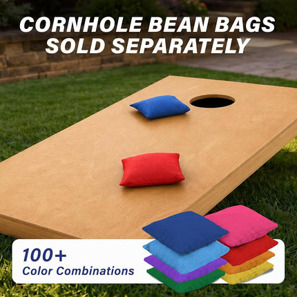 GoSports Regulation Size Wooden Cornhole Set with Light Brown Finish, Includes Carrying Case