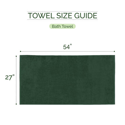 Elegant Comfort 100% Turkish Cotton Corduroy Ribbed Luxury Soft 2 Pack Bath Towels 27 x 54 Inch - Ultra Plush, Absorbent, Quick Dry, Hotel Spa Quality Towels for Bathroom Essentials, Hunter Green