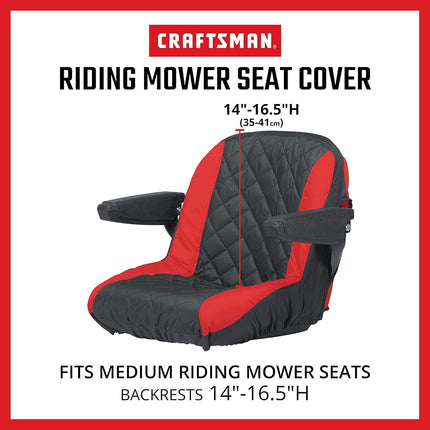 Craftsman Riding Lawn Mower Seat Cover, Medium, Black/red