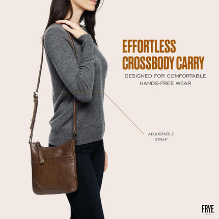 FRYE Women's Melissa Swing Pack Zip Crossbody Bag Cross Body, Dark Brown, One Size