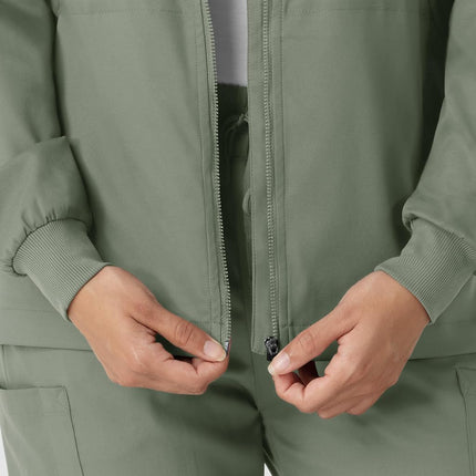 WonderWink womens Jacket, Sage, Large