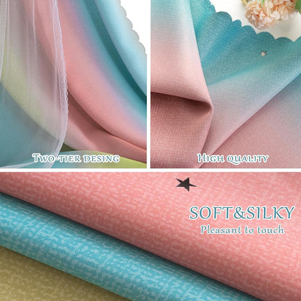 Yancorp Kids Room Curtain - Girls Bedroom, Playroom, Nursery, 63" L x 34" W, Baby Pink/Blue, 1 Panel