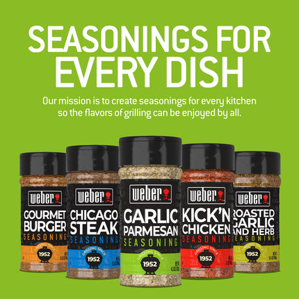 Weber Garlic Parmesan Seasoning, 4.3 Ounce Shaker