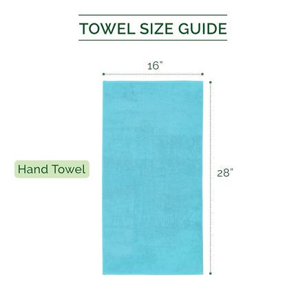 Elegant Comfort Three Line Popcorn Towel Set for Bathroom 16 x 28 inches, Premium Hotel Quality 4-Pack Hand Towels, 100% Turkish Cotton, Soft and Durable, Quick Dry and Highly Absorbent, Aqua