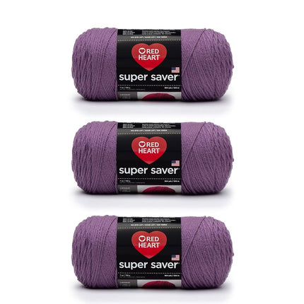 Red Heart Super Saver Pack of 3 - Medium Purple - 