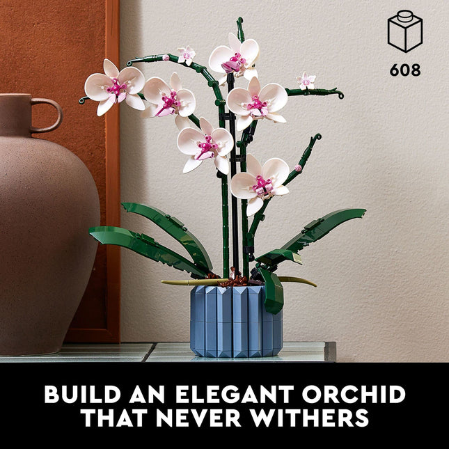 LEGO 10311 Orchid Plant Decoration Construction Kit for Adults, Build a Orchid Display Piece for Home or Office, 608 Pieces