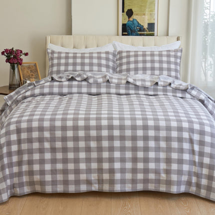 Elegant Comfort Ultra Soft 4-Piece 100% Turkish Cotton Flannel Sheet Set - Buffalo Check Plaid Flannel Sheets, Warm and Cozy Premium Quality, Deep Pocket Fitted Sheet- Twin XL, Gray