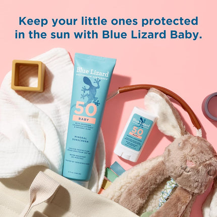 BLUE LIZARD Baby Mineral Sunscreen – No Chemical Actives – SPF 50+ UVA/UVB Protection, 5 Ounce Tube