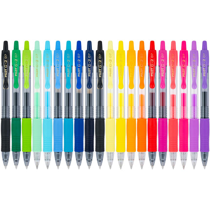 Pilot G2 Premium Gel Pens, Gel Roller Pens, Fine Point 0.7 mm Assorted Colors 20