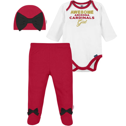 NFL Baby Girls' 3Pc Bodysuit, Footed Pant, & Cap S