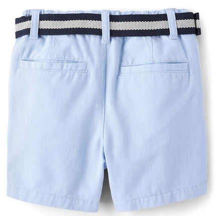 Short chino The Children's Place pour bébé garçon et jeune enfant, avec ceinture, sergé, bleu orage, 2T