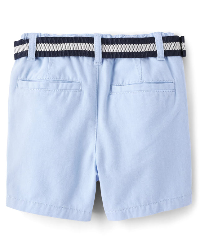 The Children's Place Baby Toddler Boys Belted Chino Shorts, Blue, 6-9 Months