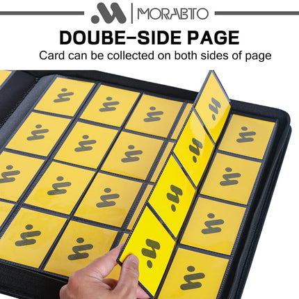 MORABTO Card Binder 20 Pocket,Trading Card Binder Holds up to 2000 Cards with 50 Sleeves,Zipper Card Holder Album Compatible with TCG Card/Game Cards/Sports Card
