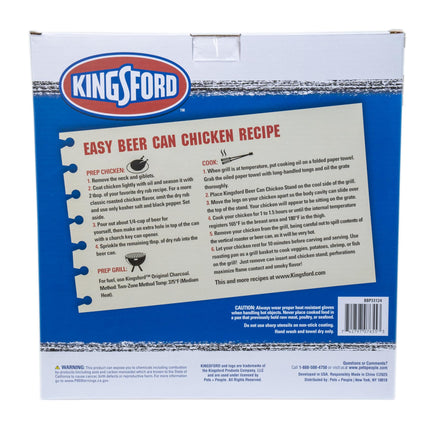 Kingsford Beer Can Chicken Holder & Grill Pan – 2-in-1 Non-Stick Carbon Steel Roasting Rack & 12" Perforated BBQ Pan for Crispy, Juicy Grilled Chicken