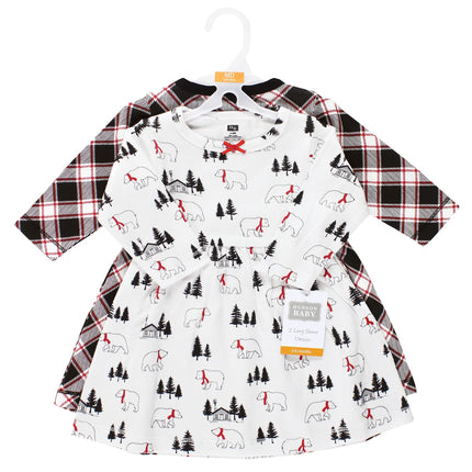 Hudson Baby Baby Girls' Cotton Dresses, Winter Bear, 6-9 Months