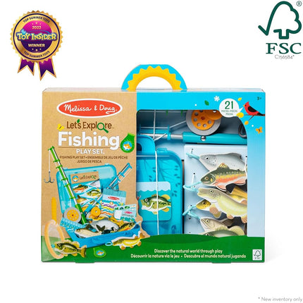 Melissa & Doug Let’s Explore Fishing Play Set, 21 Pieces, Toy Fishing Set For Toddlers And Kids, Pretend Play Fishing Toy, Learning Toys For Kids Ages 3+