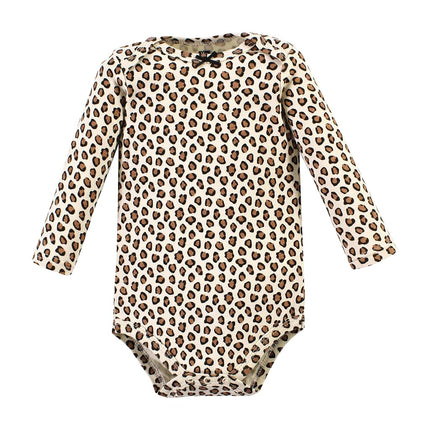 Bodysuits de manga larga de algodón unisex Hudson Baby, Cinnamon Hearts, Preemie, paquete de 5 Cinnamon Hearts, Preemie
