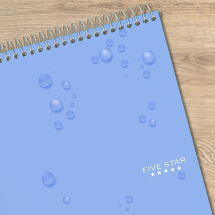 Five Star Top Spiral Notebook + Study App, 1 Subject, College Ruled Notepad, 8-1/2" x 11", 100 Sheets, Fights Ink Bleed, Water Resistant Cover, Tidewater Blue (820058D-ECM)