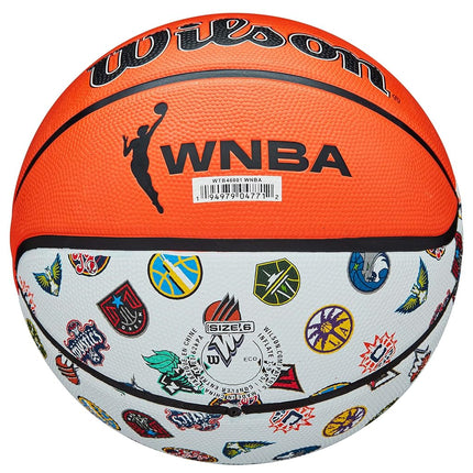 Wilson Basketball WNBA ALL TEAM, Outdoor, Rubber, Size: 6, Brown/White