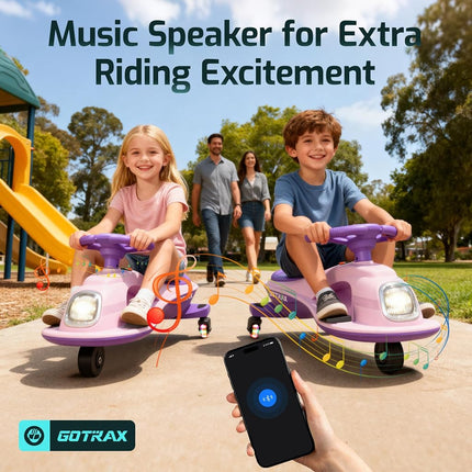 Gotrax Electric Wiggle Car for Kids 3-8, 12V Battery for 120Min w/Bluetooth