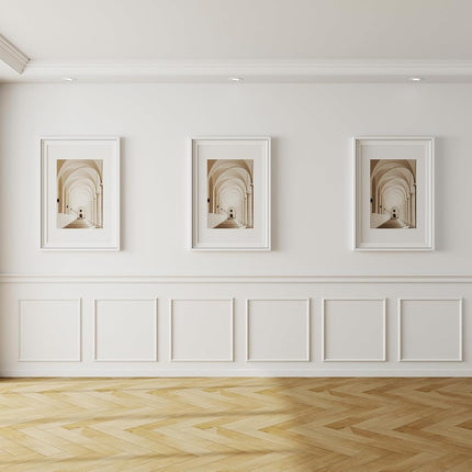 6 Set Accent Wall Molding Kit Premade Wainscoting Panels Wall Molding Peel and Stick Panel White Pre Cut Trim for Walls Picture Frame Molding for Home Decoration (20 x 20 Inch)