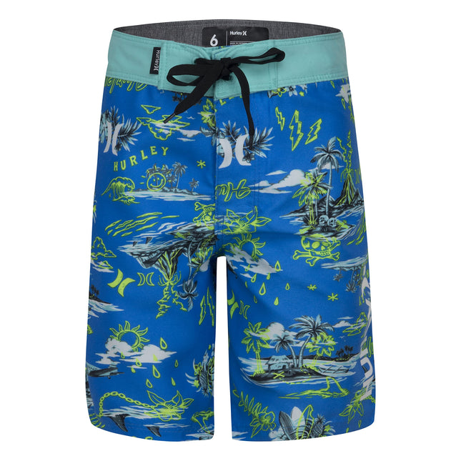 Hurley Boys' Board Shorts, Neptune Blue/Doodle, 4