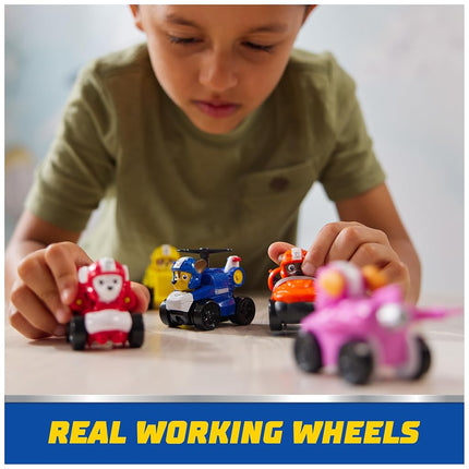 Paw Patrol: Air Rescue, 6-Piece Pup Squad Racers, Toy Cars Gift Set with Chase, Marshall, Skye, Rubble, Rocky & Zuma, Kids Toys for Boys & Girls 3+