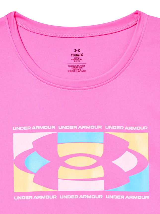 Under Armour girls Tech Big Logo Twist Short Sleeve T Shirt T-Shirt, (652) Rebel Pink / / Pink, L