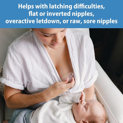 Dr. Brown's Butterfly Breastfeeding Nipple Shields for Protecting Sore, Flat or Inverted Nipples, Essential for Latching Difficulties with Microwave Sterilizer Carrying Case, 24mm