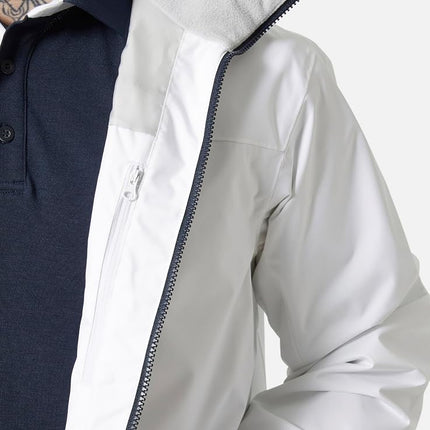 Helly Hansen Men's Crew Hooded Jacket 2.0, White, L